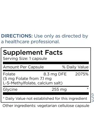 MethylPro L-Methylfolate 5 mg - A high-potency, active folate supplement for methylation and mood support.