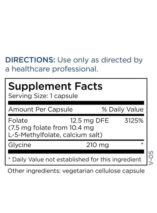 MethylPro L-Methylfolate 7.5 mg - A high-potency, active folate with glycine for advanced methylation support.