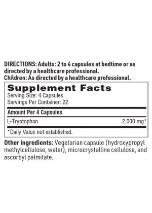 L-Tryptophan - 2,000 mg L-Tryptophan supplement for sleep, mood, and relaxation support.