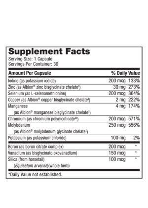 LDA Trace Mineral Complex - A comprehensive, iron-free formula with 11 essential trace minerals.