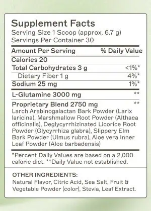 Leaky Gut Revive - Strawberry Lemonade Nourishing blend of nutrients and botanicals designed to soothe, repair, and encourage a healthy gut microbiome