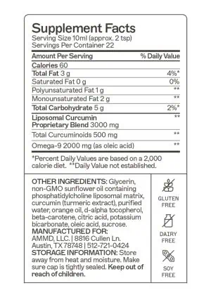 Liposomal Curcumin Supports the body's immune response and elimination of free radicals