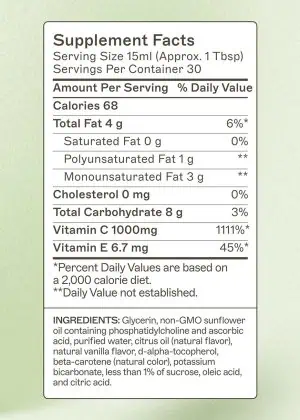 Liposomal Vitamin C Supports the body's natural collagen production, immune health, and more