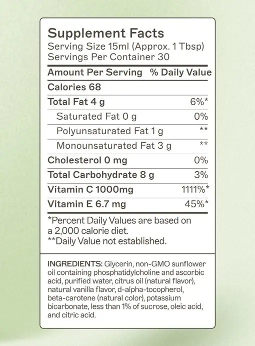 Liposomal Vitamin C Supports the body's natural collagen production, immune health, and more