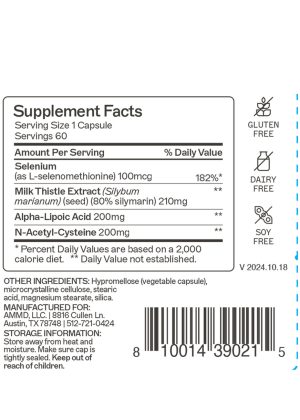 Liver Support Supports liver function, bile production, and the body's natural detoxification process