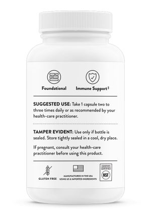 Thorne L-Lysine (60 Capsules) - 500mg essential amino acid supplement for immune, skin, and bone support.