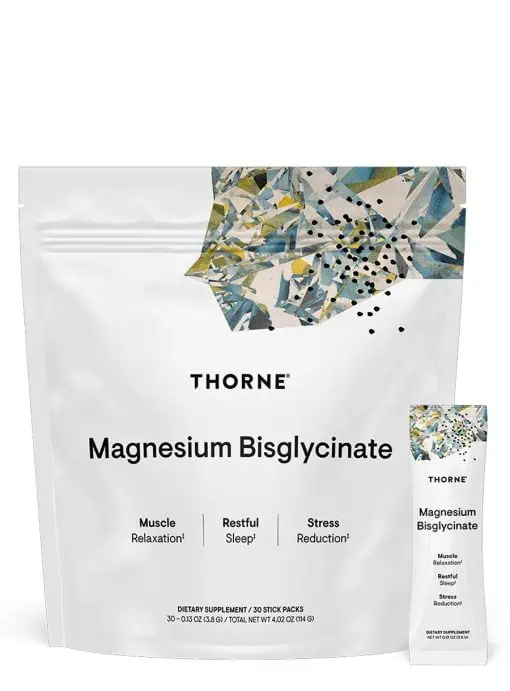 Thorne Magnesium Bisglycinate - A calming, absorbable magnesium powder for sleep, stress, and muscle relaxation.
