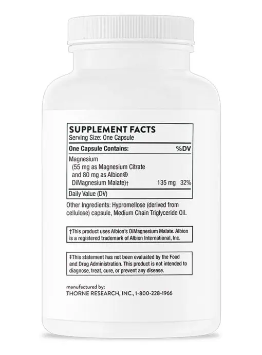 Thorne Magnesium CitraMate - A highly absorbable blend of magnesium citrate and malate for muscle, heart, and bone support.