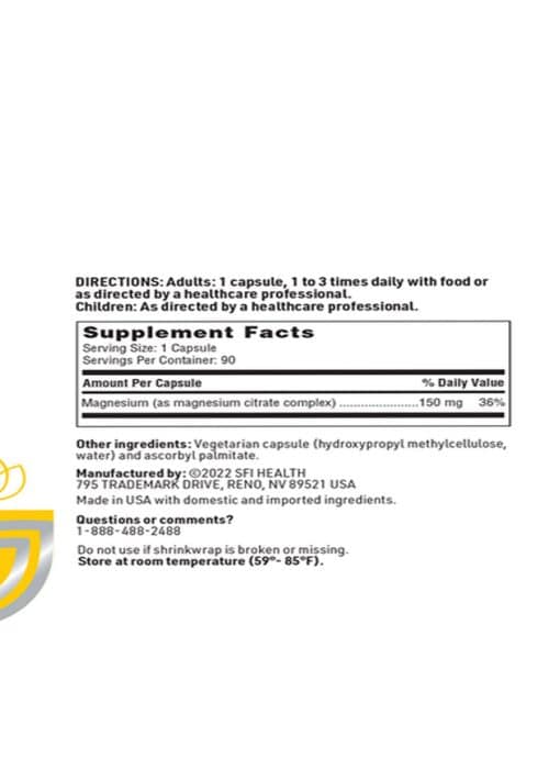 Magnesium Citrate - A highly bioavailable form of magnesium for energy, heart, and musculoskeletal function.