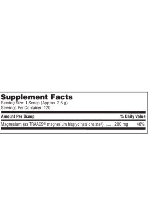 Magnesium Glycinate Powder - with 200mg of TRAACS® magnesium bisglycinate chelate for optimal absorption.