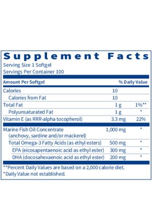 Marine Fish Oil - An ultra-pure source of omega-3 EPA and DHA for immune, brain, and heart support.