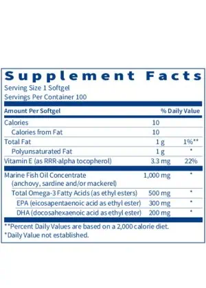 Marine Fish Oil - An ultra-pure source of omega-3 EPA and DHA for immune, brain, and heart support.