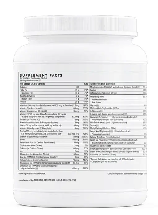 MediClear Plus Rice and pea protein powder with multi and more for support during an elimination or detox program