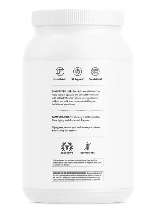 Thorne MediClear-SGS Chocolate - A pea and rice protein powder with a full multivitamin and detoxification support complex.