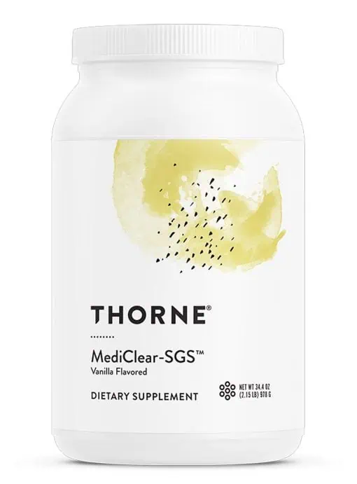 Thorne MediClear-SGS Vanilla - A pea and rice protein powder with a full multivitamin and detoxification support complex.