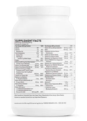 Thorne MediClear-SGS Vanilla - A pea and rice protein powder with a full multivitamin and detoxification support complex.