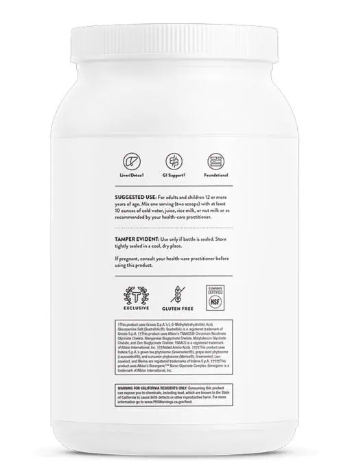 Thorne MediClear-SGS Vanilla - A pea and rice protein powder with a full multivitamin and detoxification support complex.