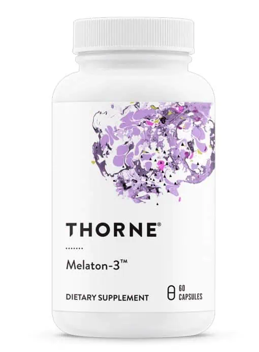 Thorne Melaton-3 (60 Capsules) - 3mg melatonin supplement for sleep and circadian rhythm support.