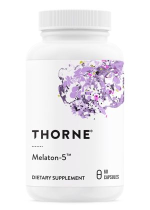 Thorne Melaton-5 (60 Capsules) - 5mg melatonin supplement for sleep and circadian rhythm support.