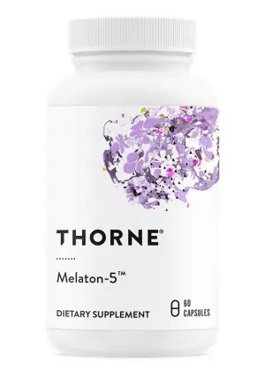 Thorne Melaton-5 (60 Capsules) - 5mg melatonin supplement for sleep and circadian rhythm support.
