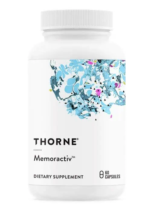 Thorne Memoractiv (60 Capsules) - Nootropic supplement with Ashwagandha and Ginkgo for focus, memory, and stress.