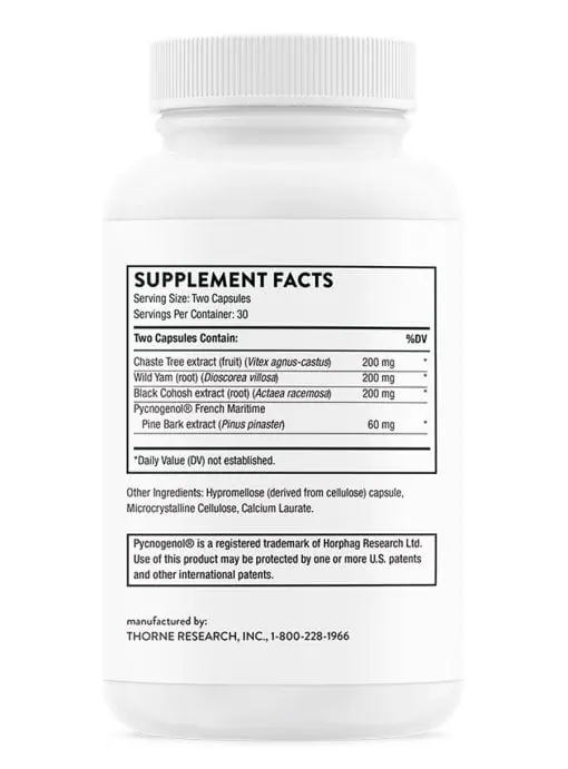 Thorne Meta-Balance (60 Capsules) - botanical supplement for natural menopause and hot flash support.