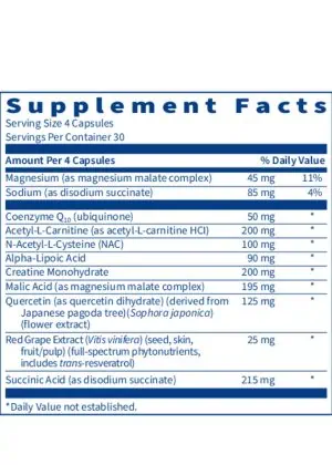 MitoThera Capsule Formula - A targeted blend of nutrients for mitochondrial energy production and support.