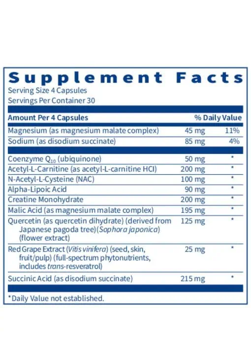 MitoThera Capsule Formula - A targeted blend of nutrients for mitochondrial energy production and support.