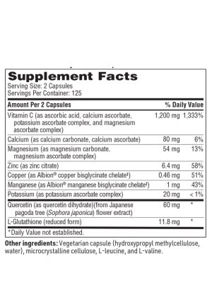 SFI Health Multi-Element Buffered C - Vitamin C with minerals, quercetin, and glutathione for immune support.