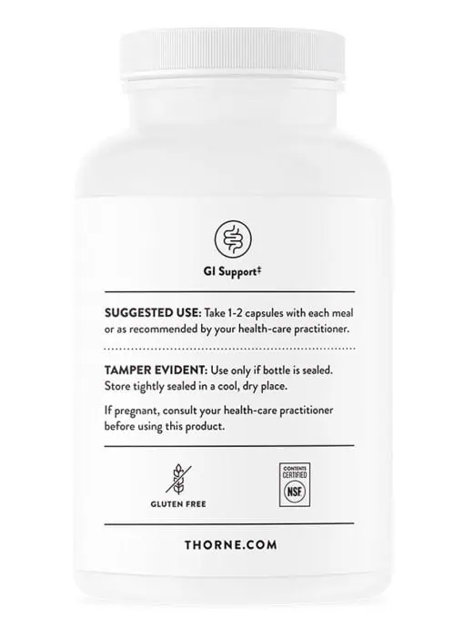 Thorne B.P.P. - A digestive enzyme formula with Betaine HCl, Pepsin, and Pancreatin for digestive support.