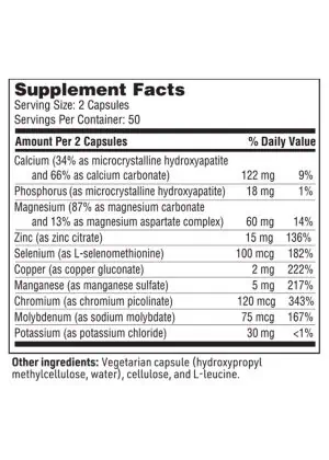 Multi-Mineral Complex Without Iron - A broad-spectrum, hypoallergenic mineral and trace element formula.