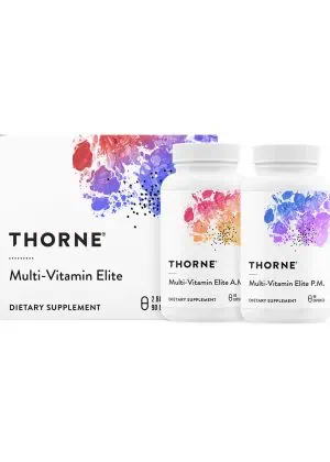 Thorne Multi-Vitamin Elite (90 A.M. & 90 P.M. Capsules) - NSF Certified AM/PM multivitamin for athletic performance and recovery.