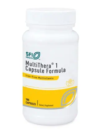 MultiThera®1 Capsule Formula - A comprehensive, iron-free multivitamin and mineral supplement in capsule form.