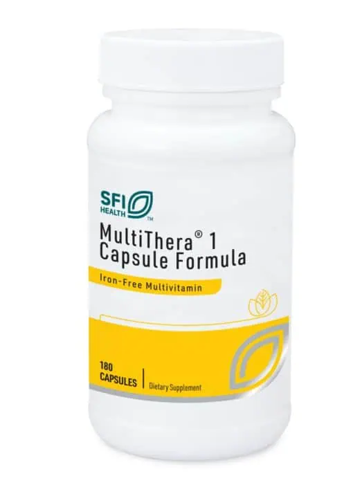 MultiThera®1 Capsule Formula - A comprehensive, iron-free multivitamin and mineral supplement in capsule form.
