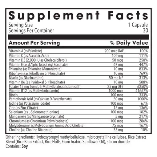 MethylPro Multivitamin - High-potency multivitamin with 15 mg L-Methylfolate for methylation support.