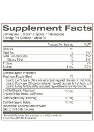 Om Mushroom Coffee Blend - Organic coffee with a six-mushroom blend for energy, focus, and immune support.
