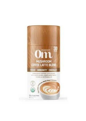 Om Mushroom Coffee Latte Blend - Organic coffee with functional mushrooms and adaptogens for energy and focus.