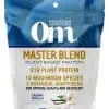Om Mushroom Master Blend Protein - Organic vanilla plant-based protein with a 10-mushroom blend.