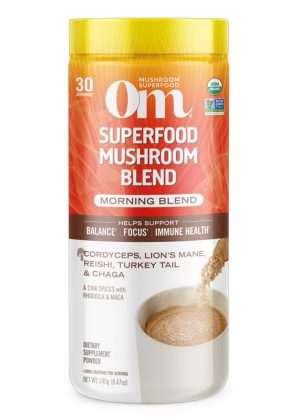Om Mushroom Morning Energy Blend - Organic mushroom and adaptogen powder for energy and focus.