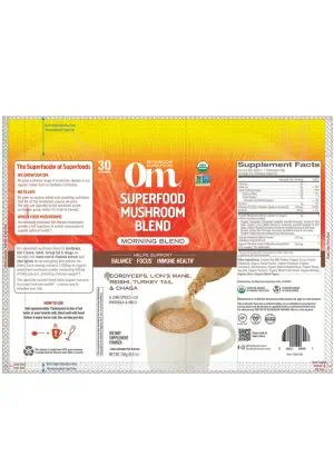 Om Mushroom Morning Energy Blend - Organic mushroom and adaptogen powder for energy and focus.