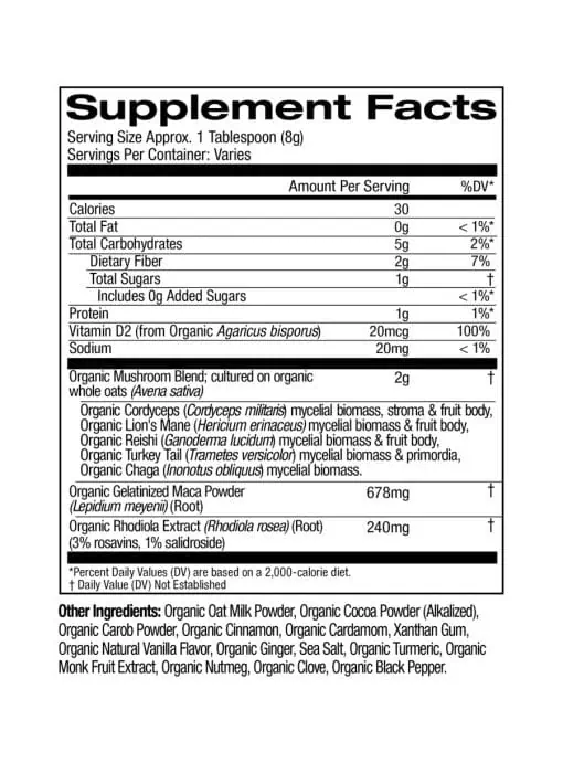 Om Mushroom Morning Energy Blend - Organic mushroom and adaptogen powder for energy and focus.