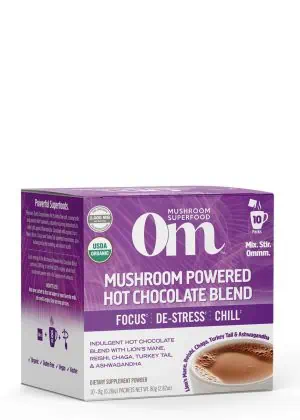Mushroom Powered Hot Chocolate elps support stress relief & immune health