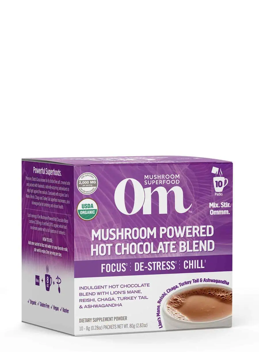 Mushroom Powered Hot Chocolate elps support stress relief & immune health