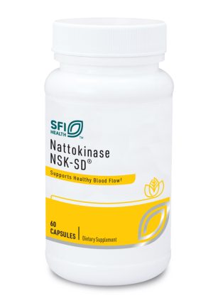 SFI Health Nattokinase NSK-SD - 100mg, 2000 FU enzyme supplement for healthy blood flow and circulation.