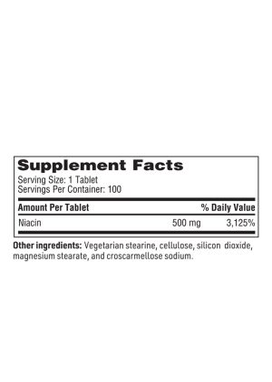 Niacin-SR - A slow-release 500mg niacin tablet to support cholesterol metabolism without flushing.