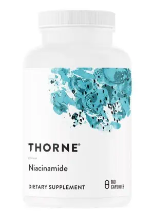 Thorne Niacinamide - A non-flushing vitamin B3 supplement for skin, joint, and sleep support.