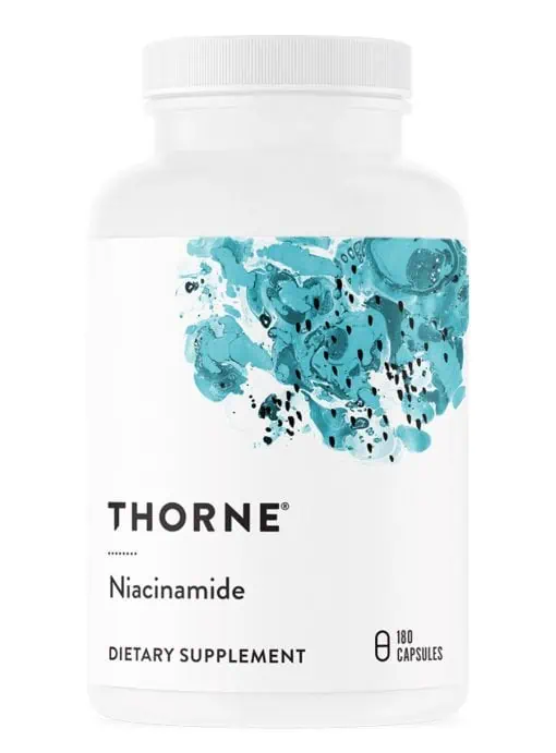 Thorne Niacinamide - A non-flushing vitamin B3 supplement for skin, joint, and sleep support.