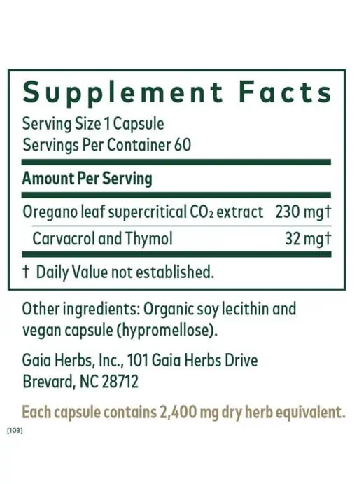 Oil of Oregano Phyto-Caps - A supercritical CO2 extract with carvacrol and thymol for immune and microbial balance.