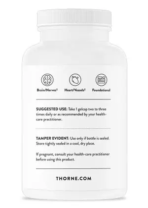 Thorne Omega-3 w/ CoQ10 - Fish oil with EPA, DHA, and CoQ10 for cardiovascular and brain health.