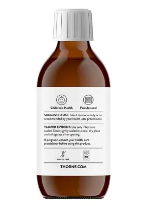 Thorne Omega Superb (6.8 fl oz Lemon Berry) - high-potency liquid omega-3 fish oil for kids and adults.
